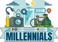 Illustrated Millennial vector badge