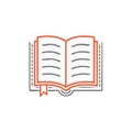 Illustrated open book with bookmark, modern design, education concept, for reading, learning, and knowledge Royalty Free Stock Photo
