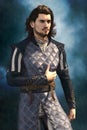 Illustrated Painting Style Handsome Medieval Fantasy Male
