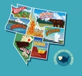 Illustrated pictorial map of Northwest United States. Royalty Free Stock Photo