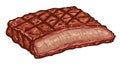 A illustrated piece of grilled steak with a visible crosshatch pattern on the surface,