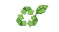 Green Recycle Symbol with Leaf Accents Against White Background Royalty Free Stock Photo