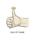 Illustrated rule of thumb idiom
