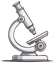 Illustrated Science Microscope Tool for Research and Education Royalty Free Stock Photo