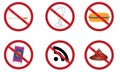 Illustrated set of bans Royalty Free Stock Photo