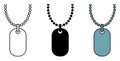 Set of dog tags on chains Royalty Free Stock Photo