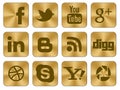 Golden icons Social set