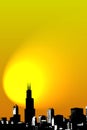 Illustrated Skyline of Chicago Royalty Free Stock Photo