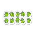 sticker of a cartoon halloween bone numbers Royalty Free Stock Photo