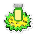 sticker of a cartoon jar of pills Royalty Free Stock Photo