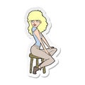 sticker of a cartoon woman striking pose