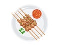 Illustrated Temptations of Skewered Meat in Chili Sauce