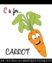 Illustrated vocabulary worksheet card with cartoon carrot