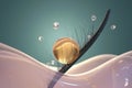 illustrates hair restoration through nourishing treatments and bubbles 3D rendering