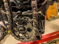 Timing Chain, Dirty and Worn Car Engine Royalty Free Stock Photo