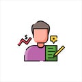 Copy Writer Avatar with Flat Design Style