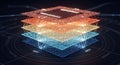 Abstract visualization of a complex deep learning neural network structure processing data input Royalty Free Stock Photo