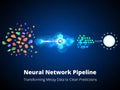 Illustrating the Neural Network Pipeline for Efficient Data Transformation and Predictive Analytics Royalty Free Stock Photo