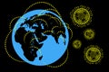 The spread of coronavirus, pneumonia virus around the world, planet Earth, pandemic, a possible epidemic