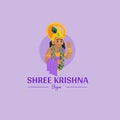 Shree Krishna vector mascot logo Royalty Free Stock Photo