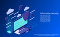 Data protection, information security isometric vector concept Royalty Free Stock Photo