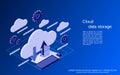 Cloud computing, remote data storage vector concept