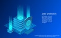 Data protection, information security isometric vector concept Royalty Free Stock Photo