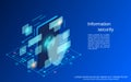 Data protection, information security isometric vector concept Royalty Free Stock Photo