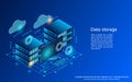 Data storage isometric vector concept Royalty Free Stock Photo