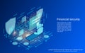 Financial security, online banking, money protection isometric vector concept Royalty Free Stock Photo