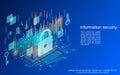 Data protection, information security isometric vector concept Royalty Free Stock Photo