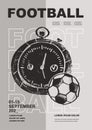 Timer, soccer, stopwatch, time, football pitch background.