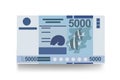 French overseas collectivities money set bundle banknotes. Paper money 5000 XPF. Royalty Free Stock Photo