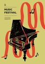 Harpsichord, clavecin. Music festival poster. Royalty Free Stock Photo