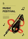 Kemenche, lyra, folk. Music festival poster. Royalty Free Stock Photo