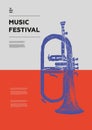 Flugelhorn. Music festival poster