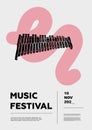 Metallophone. Music festival poster. Percussion musical instruments.