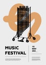 Tubular bells, chimes. Music festival poster.