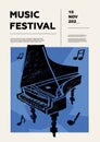 Harpsichord, clavecin. Music festival poster. Keyboard music Royalty Free Stock Photo