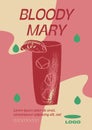 Bloody Marry Alcoholic drink liquor sketch engraving vector illustration. Royalty Free Stock Photo