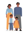 Mother and father with children. Happy afro american family. Royalty Free Stock Photo