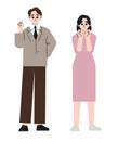 Business man and woman - colored vector modern flat design composition Royalty Free Stock Photo