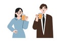 People with alcohol drinks set concept.