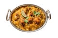 Traditional Pakistani Biryani Isolated on White Background. Generative AI