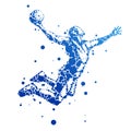 Illustration of abstract basketball player in jump Royalty Free Stock Photo