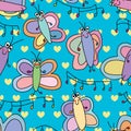 Butterfly cute think seamlesss pattern Royalty Free Stock Photo