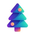 Illustration of abstract christmas tree with modern design and gradient colors suitable for holiday season in square format on Royalty Free Stock Photo