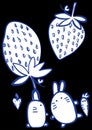 Rabbit strawberry big silk screen a4 template cm