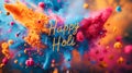 illustration of abstract colorful Happy Holi background for color festival of India celebration greetings Royalty Free Stock Photo
