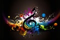 Abstract colorful music background with notes, abstract background Royalty Free Stock Photo